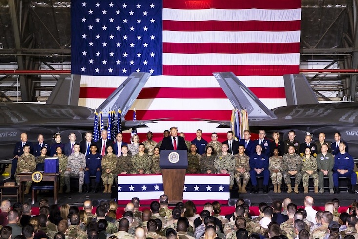 Defense Secretary Dr. Mark T. Esper attends the National Defense Authorization Act signing by President Donald J. Trump at Joint Base Andrews, Md., Dec. 20, 2019.